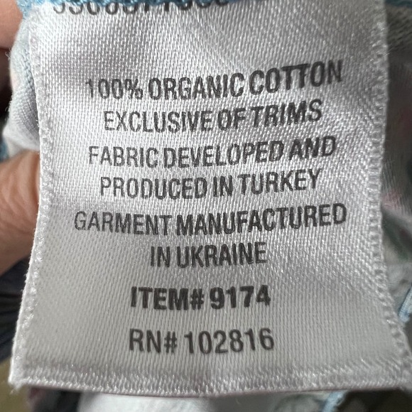 Garnet Hill M 100% Cotton Asian Wrap Pajama Set Blue Floral Long Sleeve Pants - Picture 7 of 15